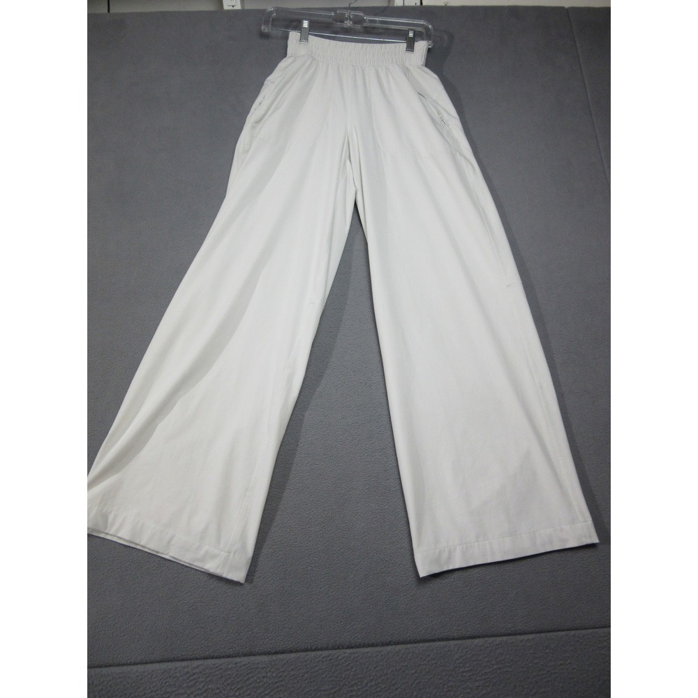 Lululemon Pants Womens 0 White Wide Leg Stretch Athleisure Zip Pockets Casual
